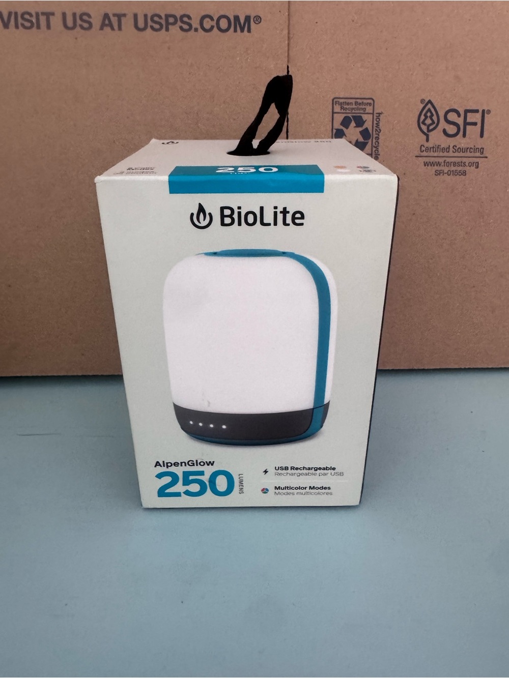 BioLite AlpenGlow 250 USB Rechargeable Lantern Multicolor Camping Light NEW